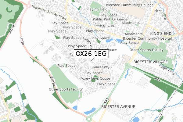 OX26 1EG map - small scale - OS Open Zoomstack (Ordnance Survey)