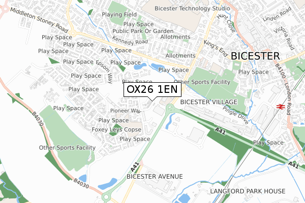 OX26 1EN map - small scale - OS Open Zoomstack (Ordnance Survey)