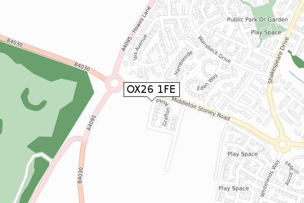 OX26 1FE map - large scale - OS Open Zoomstack (Ordnance Survey)