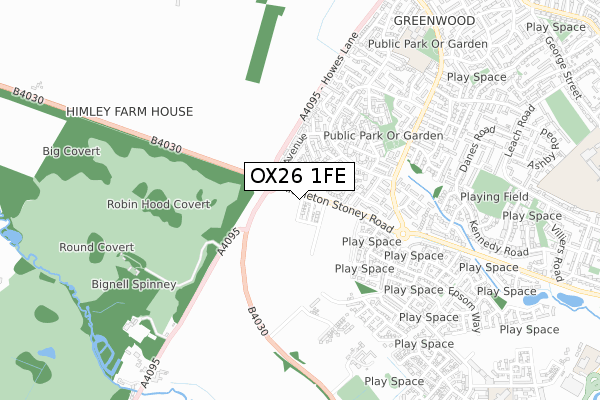 OX26 1FE map - small scale - OS Open Zoomstack (Ordnance Survey)