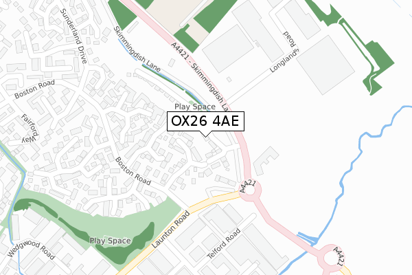 OX26 4AE map - large scale - OS Open Zoomstack (Ordnance Survey)