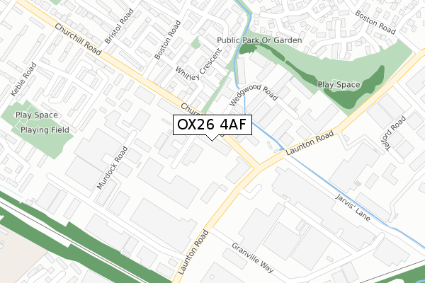 OX26 4AF map - large scale - OS Open Zoomstack (Ordnance Survey)