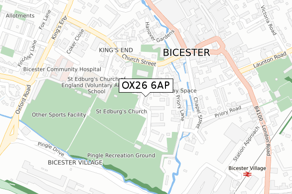 OX26 6AP map - large scale - OS Open Zoomstack (Ordnance Survey)