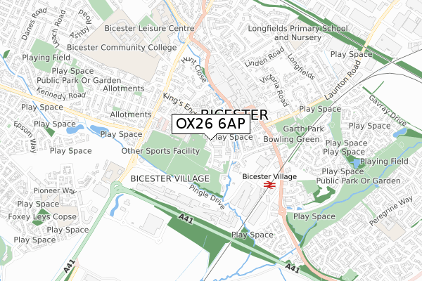 OX26 6AP map - small scale - OS Open Zoomstack (Ordnance Survey)