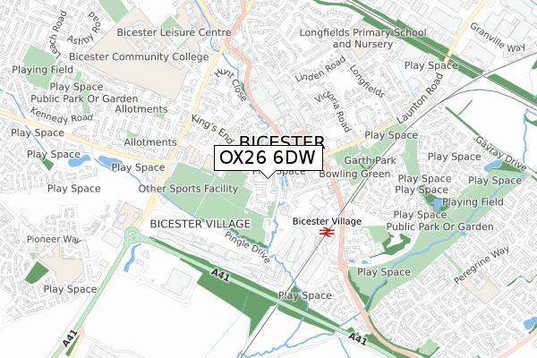 OX26 6DW map - small scale - OS Open Zoomstack (Ordnance Survey)