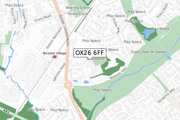 OX26 6FF map - large scale - OS Open Zoomstack (Ordnance Survey)