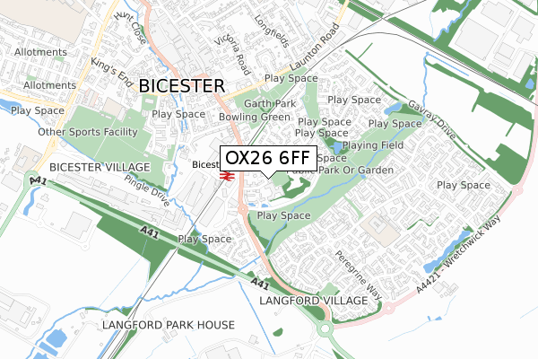 OX26 6FF map - small scale - OS Open Zoomstack (Ordnance Survey)