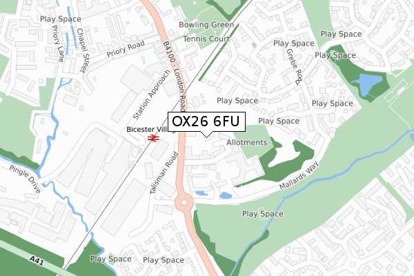 OX26 6FU map - large scale - OS Open Zoomstack (Ordnance Survey)