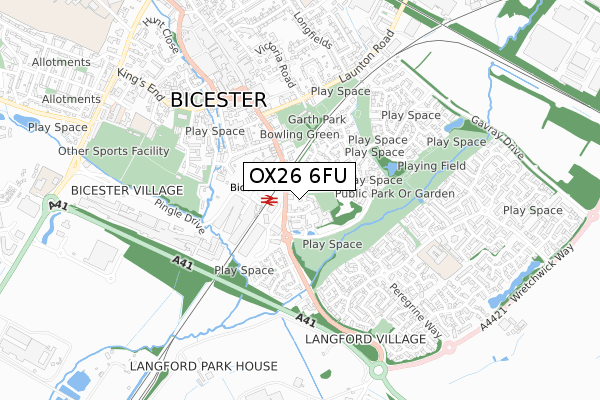 OX26 6FU map - small scale - OS Open Zoomstack (Ordnance Survey)