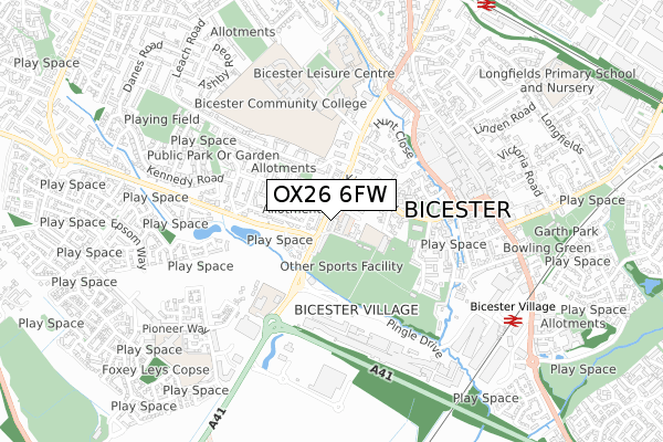 OX26 6FW map - small scale - OS Open Zoomstack (Ordnance Survey)