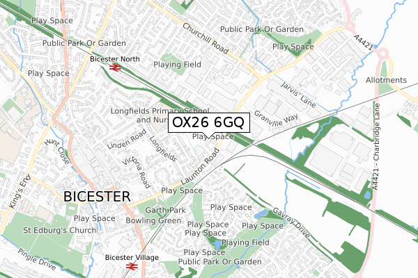 OX26 6GQ map - small scale - OS Open Zoomstack (Ordnance Survey)