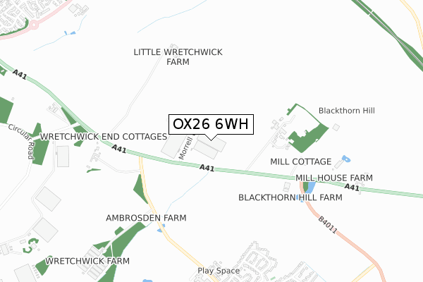 OX26 6WH map - small scale - OS Open Zoomstack (Ordnance Survey)