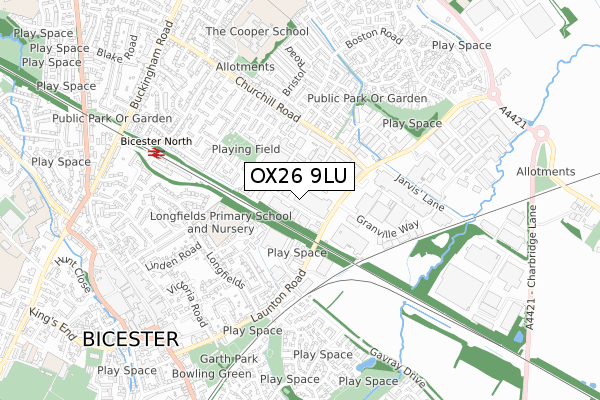 OX26 9LU map - small scale - OS Open Zoomstack (Ordnance Survey)