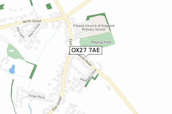 OX27 7AE map - large scale - OS Open Zoomstack (Ordnance Survey)