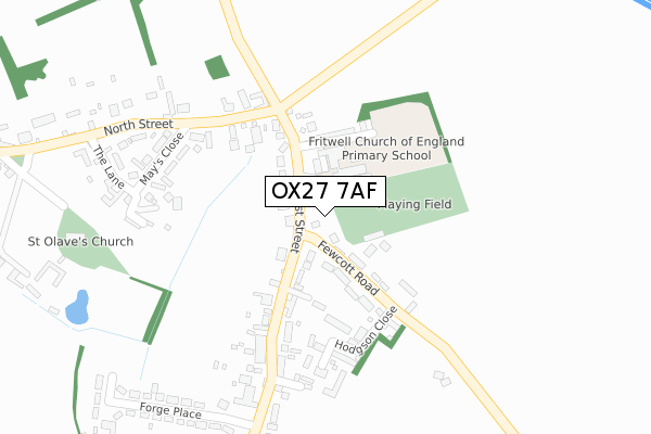 OX27 7AF map - large scale - OS Open Zoomstack (Ordnance Survey)