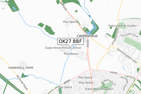 OX27 8BF map - small scale - OS Open Zoomstack (Ordnance Survey)