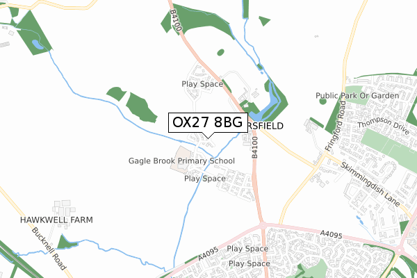 OX27 8BG map - small scale - OS Open Zoomstack (Ordnance Survey)