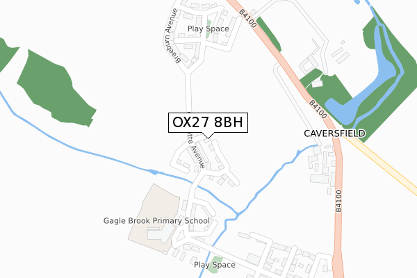 OX27 8BH map - large scale - OS Open Zoomstack (Ordnance Survey)