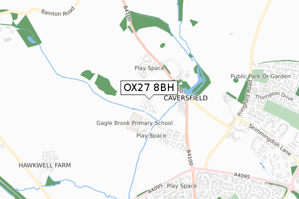 OX27 8BH map - small scale - OS Open Zoomstack (Ordnance Survey)