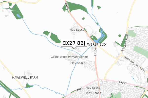 OX27 8BJ map - small scale - OS Open Zoomstack (Ordnance Survey)