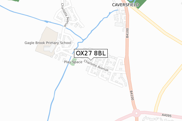 OX27 8BL map - large scale - OS Open Zoomstack (Ordnance Survey)