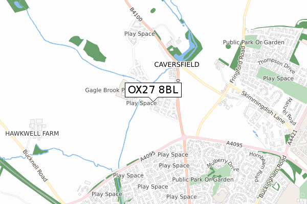 OX27 8BL map - small scale - OS Open Zoomstack (Ordnance Survey)