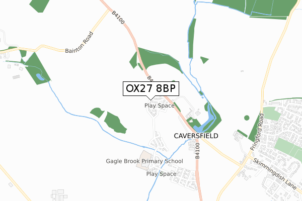 OX27 8BP map - small scale - OS Open Zoomstack (Ordnance Survey)