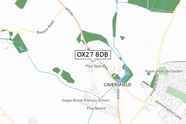 OX27 8DB map - small scale - OS Open Zoomstack (Ordnance Survey)