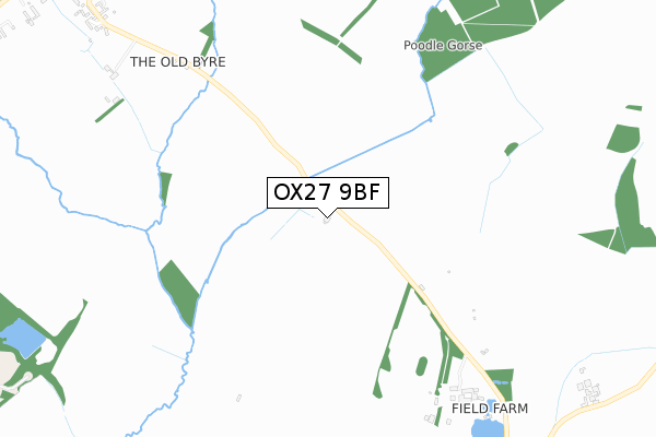 OX27 9BF map - small scale - OS Open Zoomstack (Ordnance Survey)