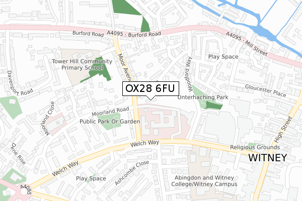 OX28 6FU map - large scale - OS Open Zoomstack (Ordnance Survey)