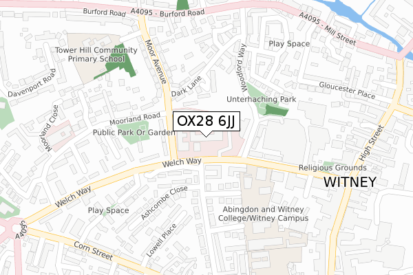 OX28 6JJ map - large scale - OS Open Zoomstack (Ordnance Survey)