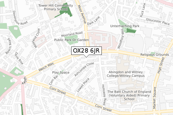 OX28 6JR map - large scale - OS Open Zoomstack (Ordnance Survey)