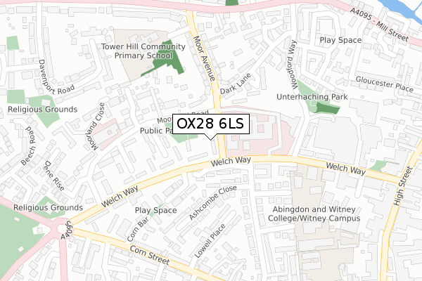 OX28 6LS map - large scale - OS Open Zoomstack (Ordnance Survey)