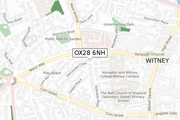 OX28 6NH map - large scale - OS Open Zoomstack (Ordnance Survey)