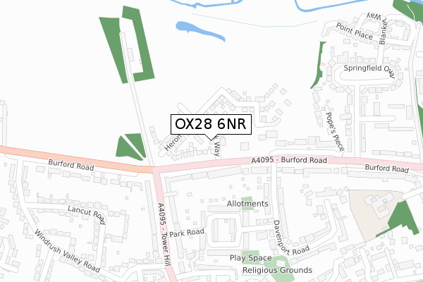 OX28 6NR map - large scale - OS Open Zoomstack (Ordnance Survey)