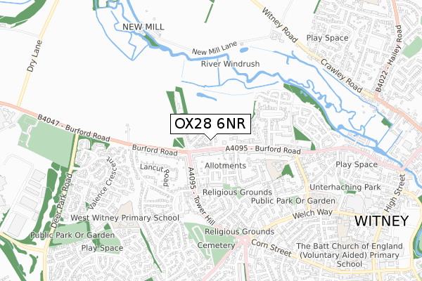 OX28 6NR map - small scale - OS Open Zoomstack (Ordnance Survey)