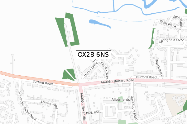 OX28 6NS map - large scale - OS Open Zoomstack (Ordnance Survey)