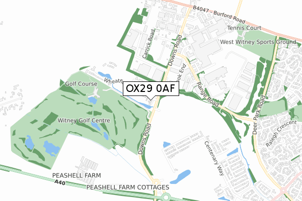 OX29 0AF map - small scale - OS Open Zoomstack (Ordnance Survey)