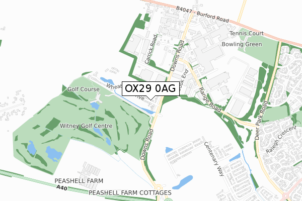 OX29 0AG map - small scale - OS Open Zoomstack (Ordnance Survey)