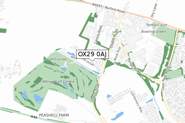 OX29 0AJ map - small scale - OS Open Zoomstack (Ordnance Survey)