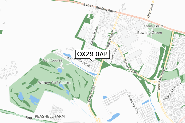 OX29 0AP map - small scale - OS Open Zoomstack (Ordnance Survey)