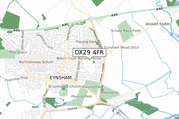 OX29 4FR map - small scale - OS Open Zoomstack (Ordnance Survey)