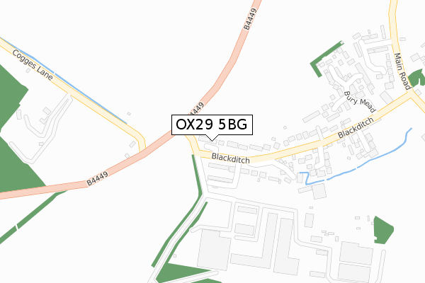 OX29 5BG map - large scale - OS Open Zoomstack (Ordnance Survey)