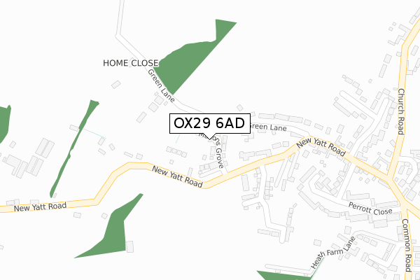 OX29 6AD map - large scale - OS Open Zoomstack (Ordnance Survey)