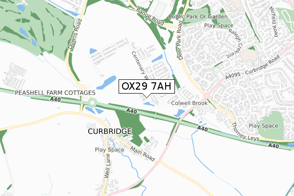 OX29 7AH map - small scale - OS Open Zoomstack (Ordnance Survey)