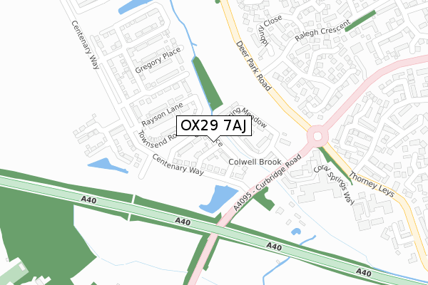 OX29 7AJ map - large scale - OS Open Zoomstack (Ordnance Survey)