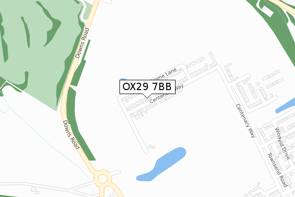 OX29 7BB map - large scale - OS Open Zoomstack (Ordnance Survey)