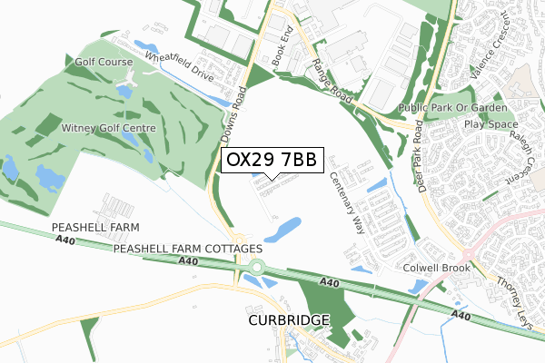 OX29 7BB map - small scale - OS Open Zoomstack (Ordnance Survey)