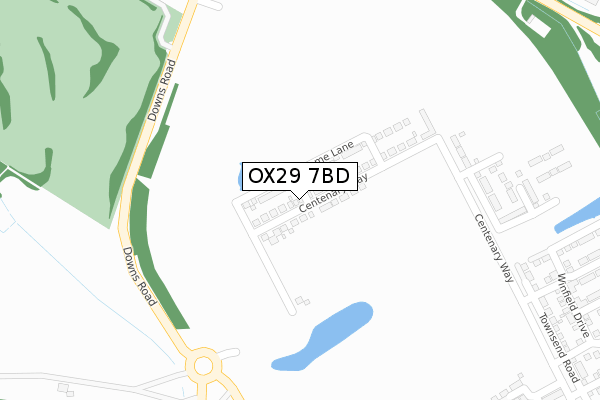 OX29 7BD map - large scale - OS Open Zoomstack (Ordnance Survey)