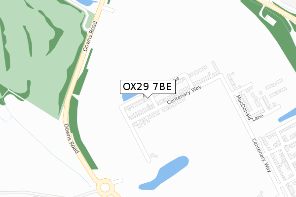 OX29 7BE map - large scale - OS Open Zoomstack (Ordnance Survey)